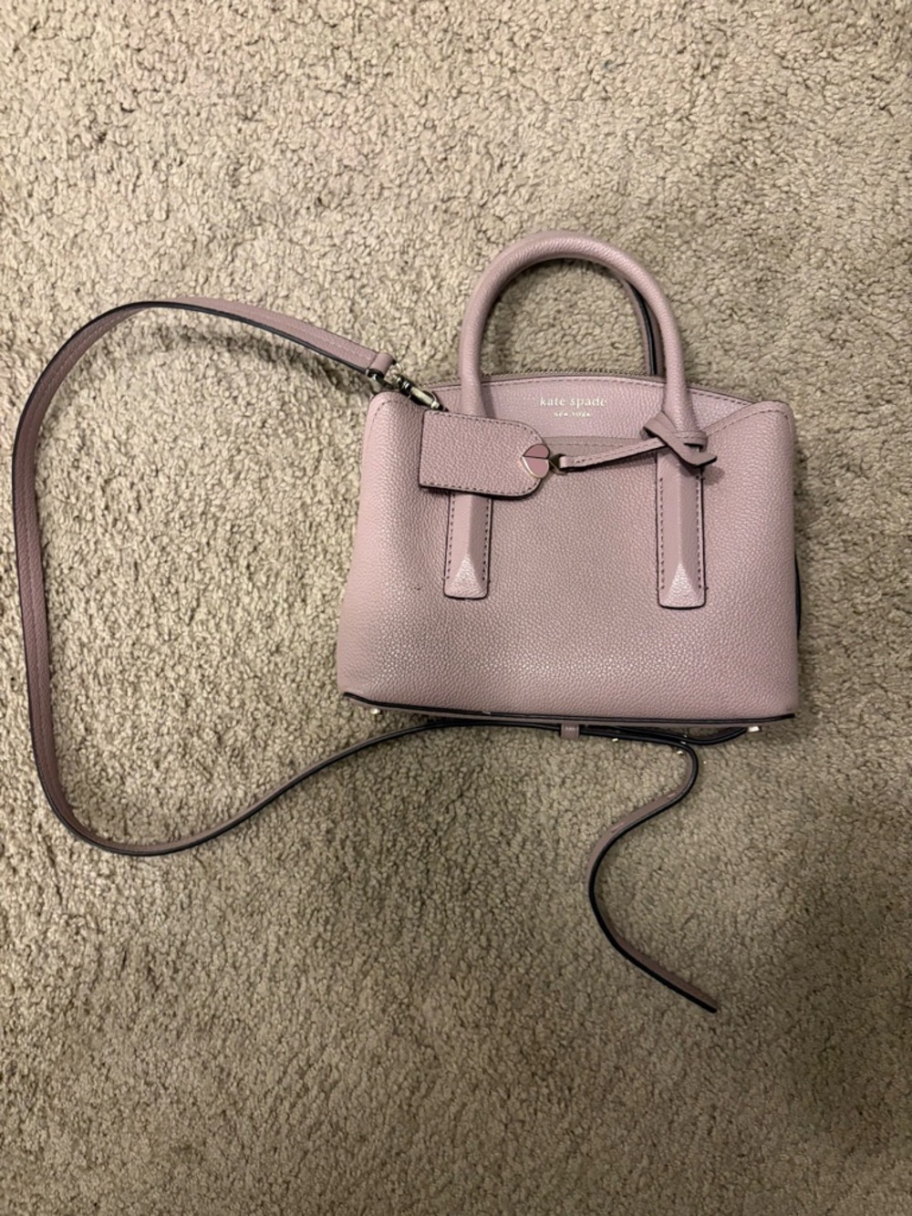 kate spade Mauve Pink Pebbled Leather Crossbody Satchel